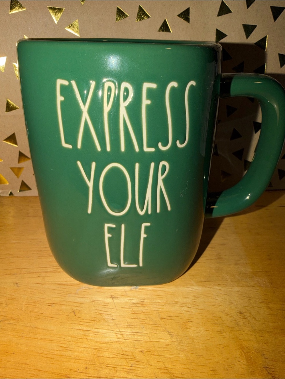 Rae Dunn Green "Express Your Elf" Ceramic Mug